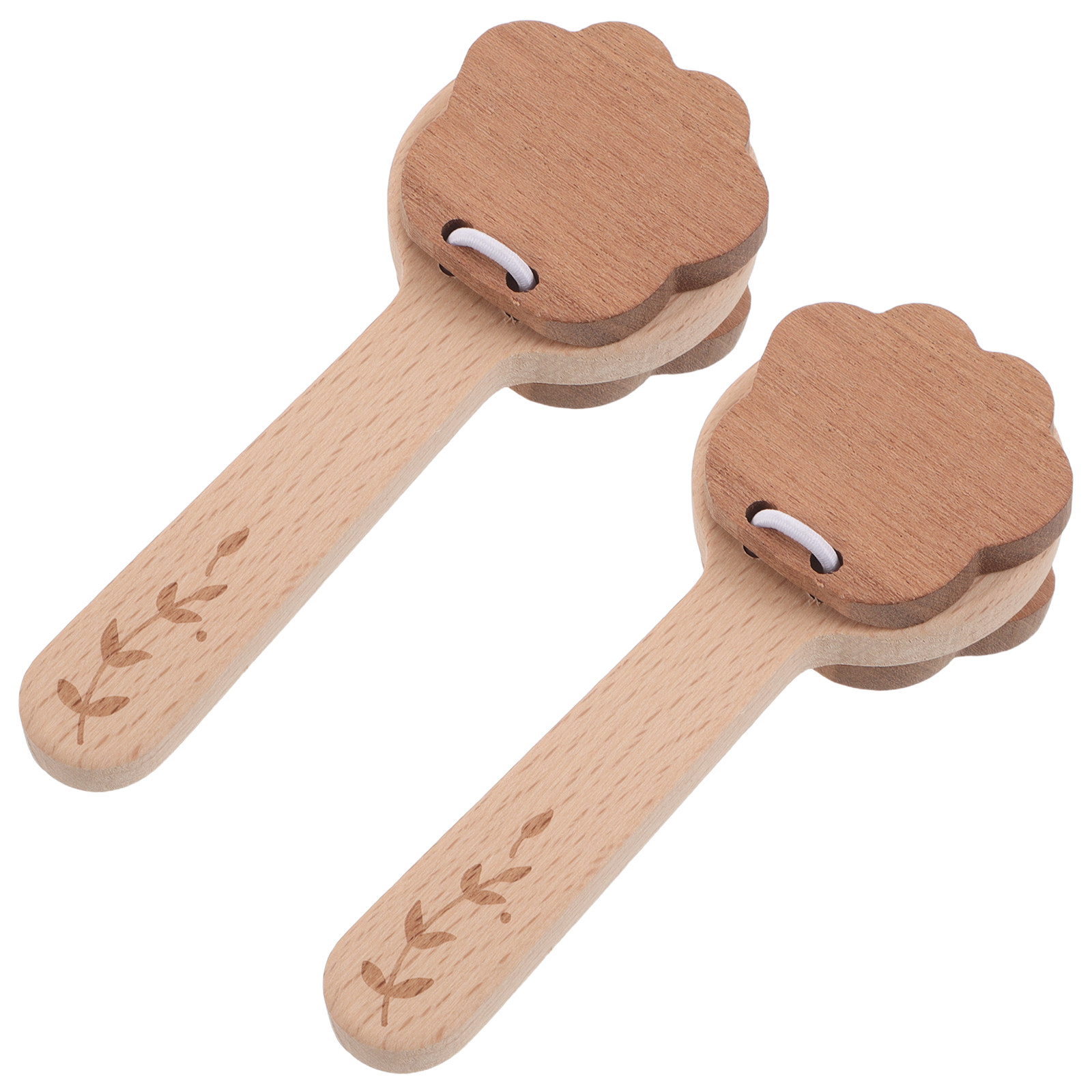 Musical Instrument Rattle - 2 Pezzi di Castagnette in Legno