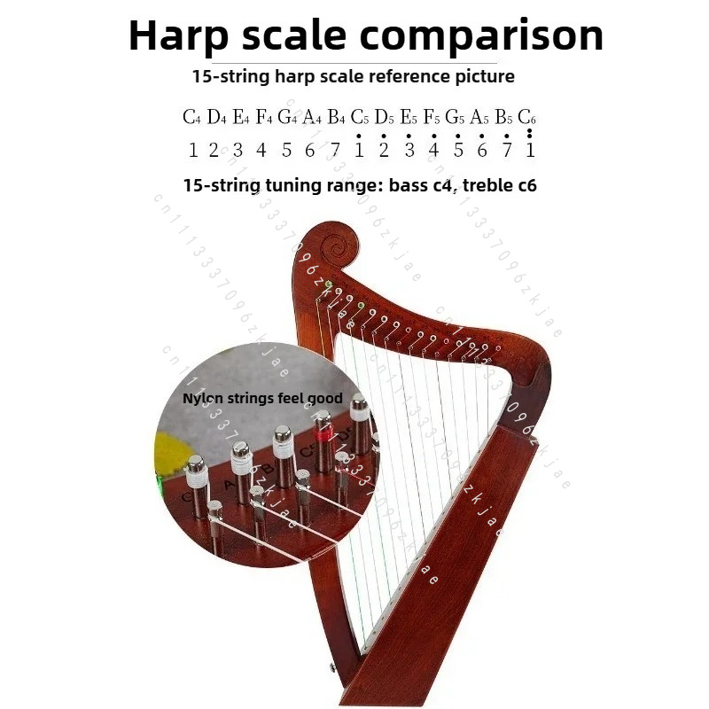 Arpa Artigianale a 15 Toni per - Musical Instrument Harp recensione e prezzo